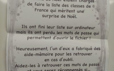 escape game de Noël des CM1